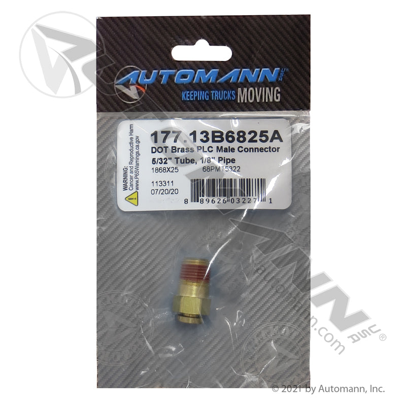 177.13B6825A - Brass PLC Male Connector 5/32 X 1/8in (T5)