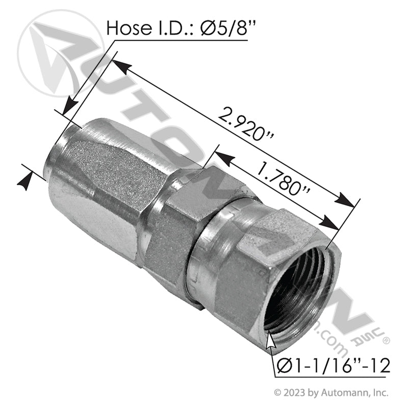 177.78400-1212 - UT Fitting #12 Hose - #12 JIC