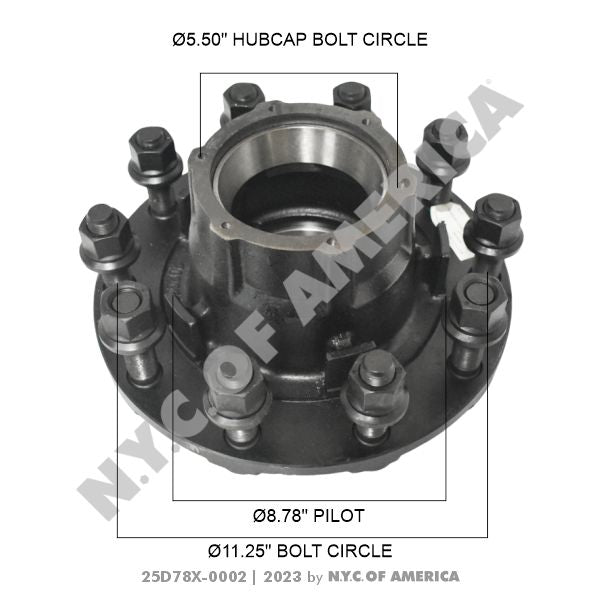 25D78X-0002 REF 202315T OUTBOARD MOUNT HUB ASSEMBLY (11A)