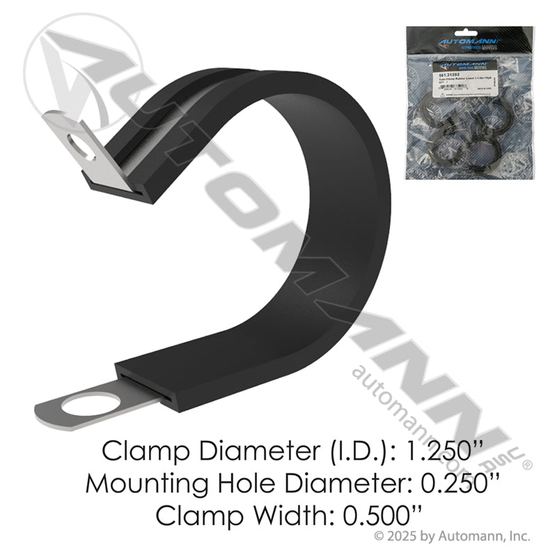 561.31202 - Tube Clamp Rubber Lined 1-1/4in-10pk (BACK)