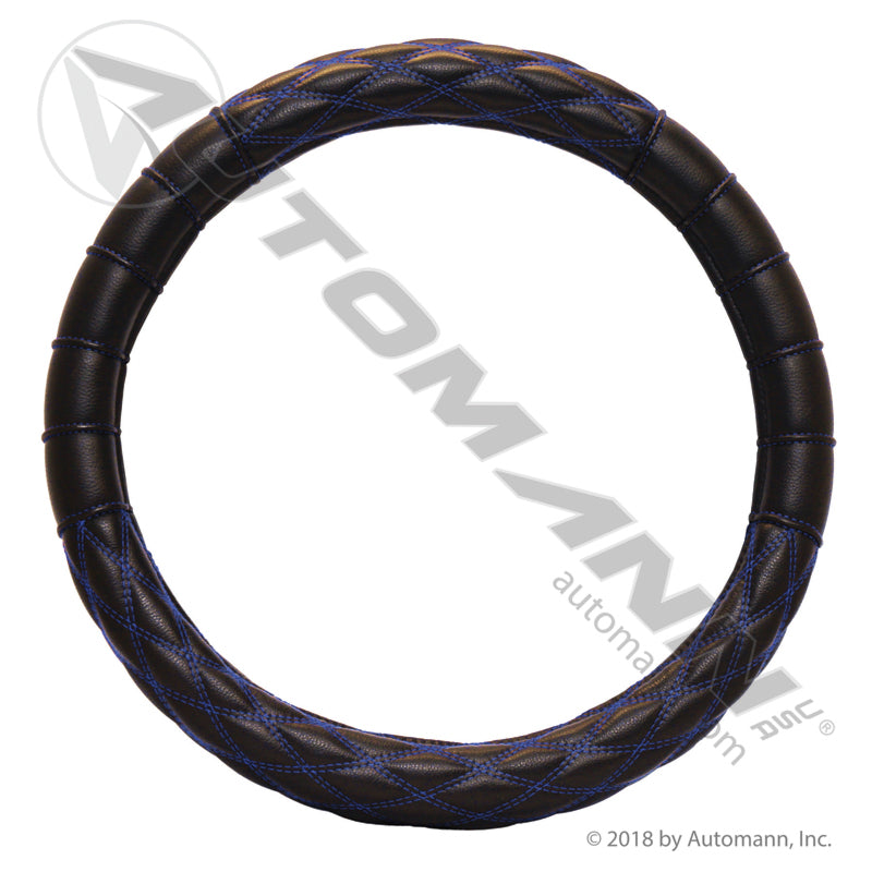 562.99011SWC-B - Steering Wheel Cover Black/Blue (FRONT)