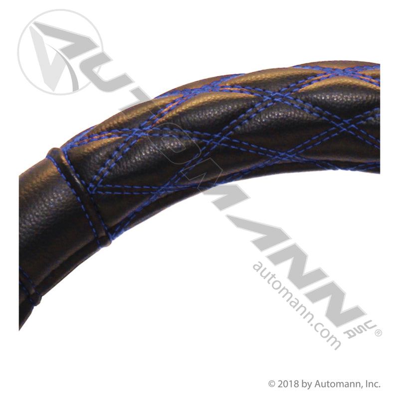 562.99011SWC-B - Steering Wheel Cover Black/Blue (FRONT)