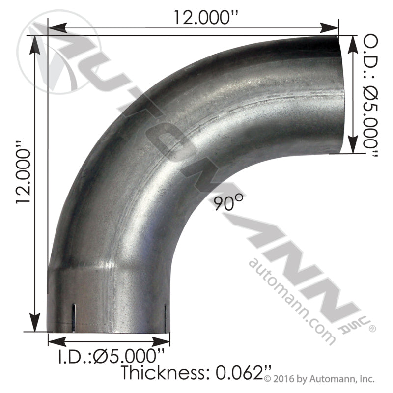 562.U4590E12A - Exhaust Elbow 5in 90 Deg ID-OD ALZ