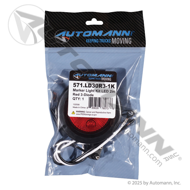 571.LD30R3-1K - Marker Light Kit LED 2in Red 3-Diode (8B)