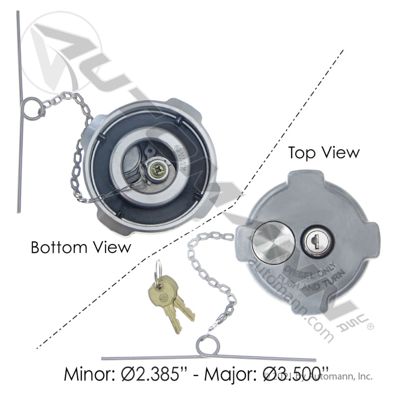 572.1018 - Fuel Cap 3in Locking Freightliner
