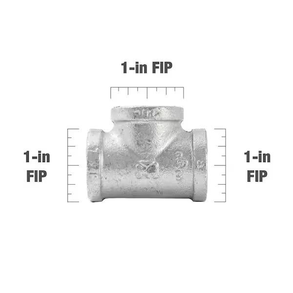 1 in. Galvanized Malleable Iron Tee Fitting
