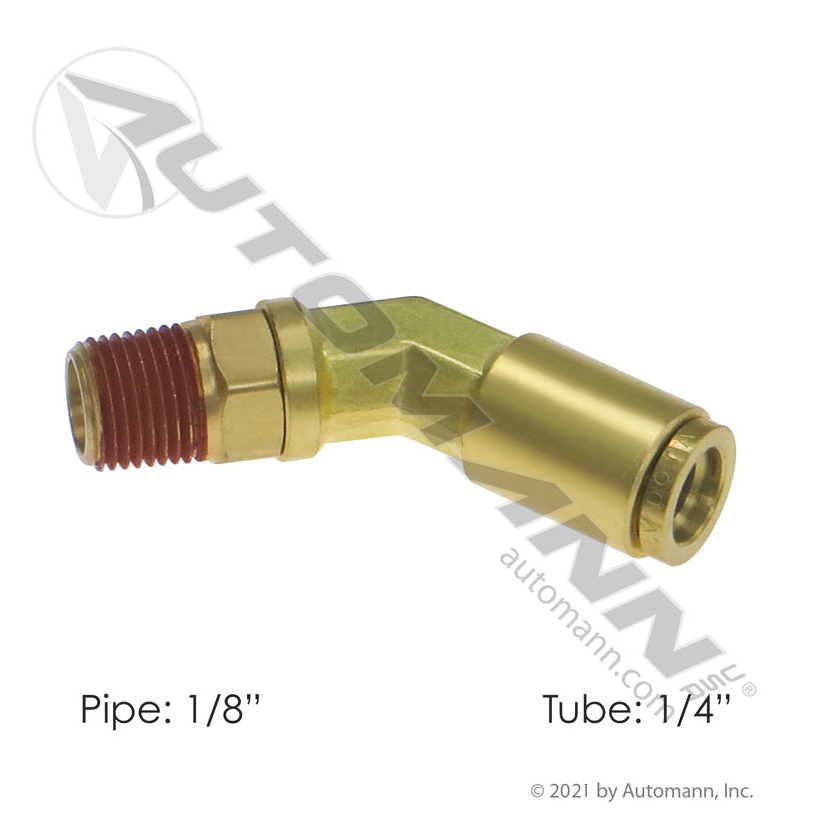 177.13B744A - Brass PLC 45 Deg Male Elbow 1/4 X 1/8in