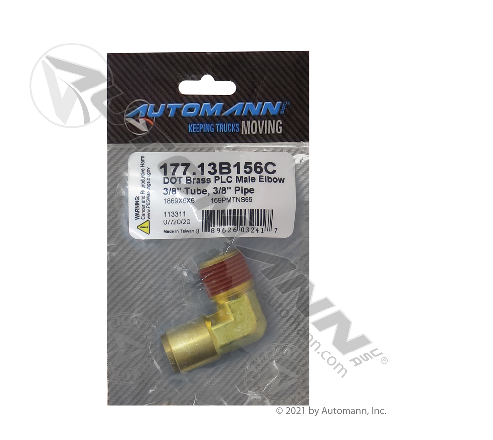 177.13B156C - Brass PLC Male Elbow 3/8 X 3/8in