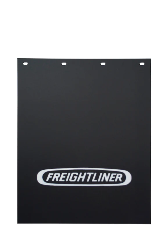 M24T94X-0001 MUDFLAP, POLY, BLACK WITH FRIEGHTLINER LOGO