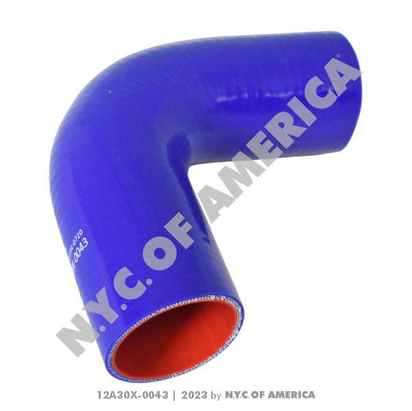 12A30X-0043 - Hose, Connector Silicone 90 Temp, ID: 2.5, L: 6in x 6in (5D)