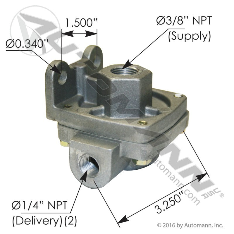 170.229813 - Bendix Type QR1 Mixed 1/4in & 3/8in Port (US31-11013)
