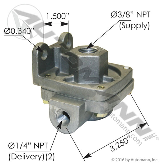 170.229813 - Bendix Type QR1 Mixed 1/4in & 3/8in Port (US31-11013)