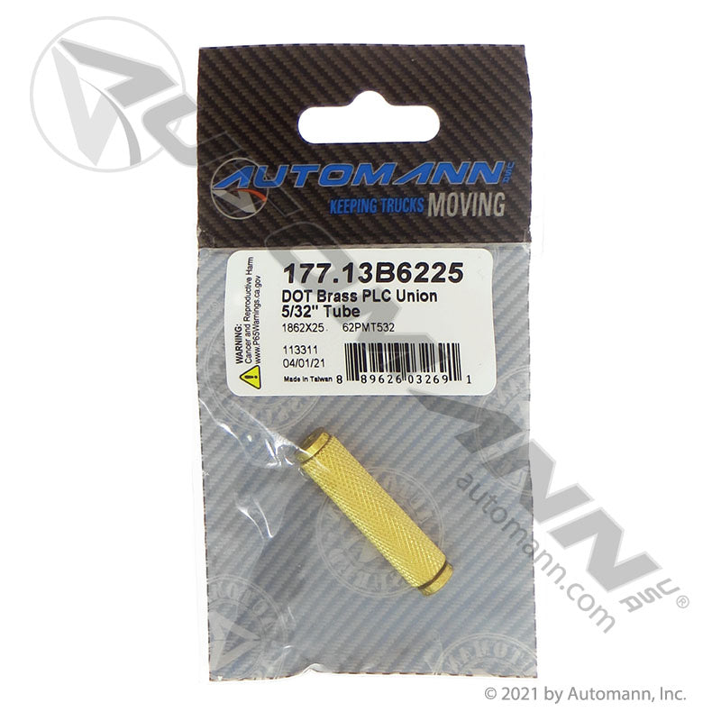 177.13B6225 - Brass PLC Union 5/32in (T5)