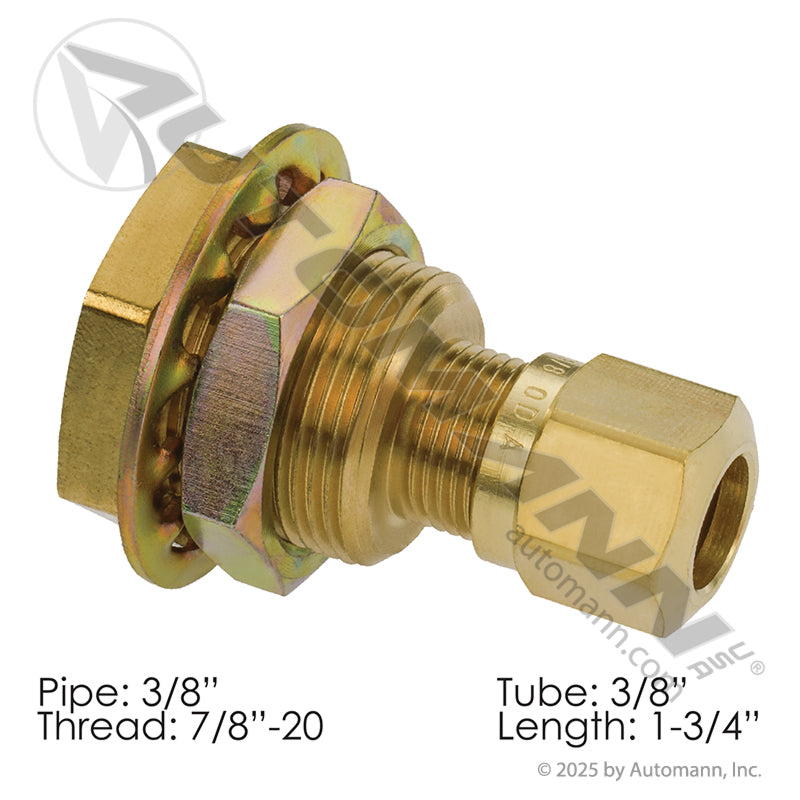 177.1466BH6C - Bulkhead Compression 3/8in x 3/8in NPT (T5)