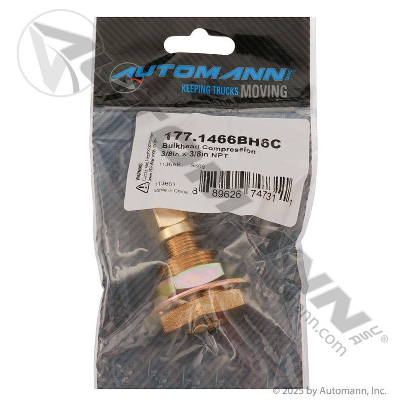 177.1466BH6C - Bulkhead Compression 3/8in x 3/8in NPT (T5)