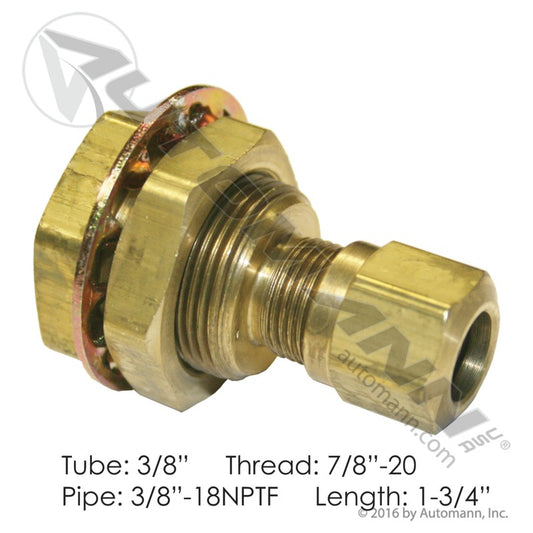 177.4025 - Compression Bulkhead Fitting 3/8in