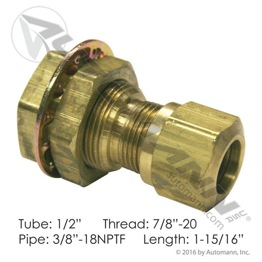177.4026 - Compression Bulkhead Fitting 1/2in