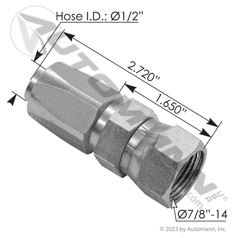 177.78400-1010 - UT Fitting #10 Hose - #10 Dual Seat