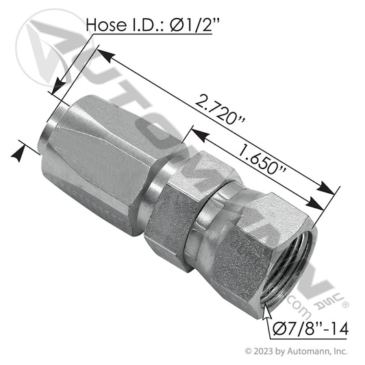 177.78400-1010 - UT Fitting #10 Hose - #10 Dual Seat