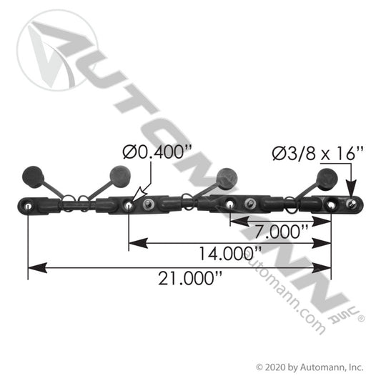 178.2022BK - Cable Overmolded Harness 2/0 21in Black