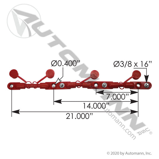 178.2022RD - Cable Overmolded Harness 2/0 21in Red