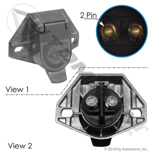 179.1034 - Socket Dual Pole Horizontal (10C)