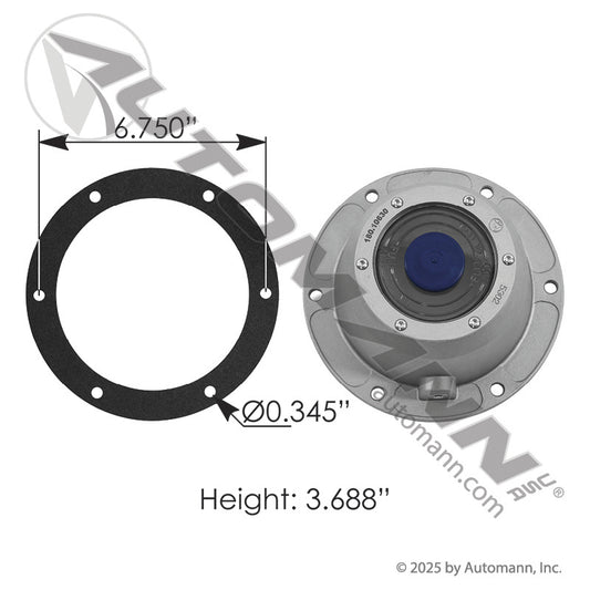 180.10630-24B - Hub Cap w/Side Fill Plug (TAPA DE EJE GRANDE) (10B)