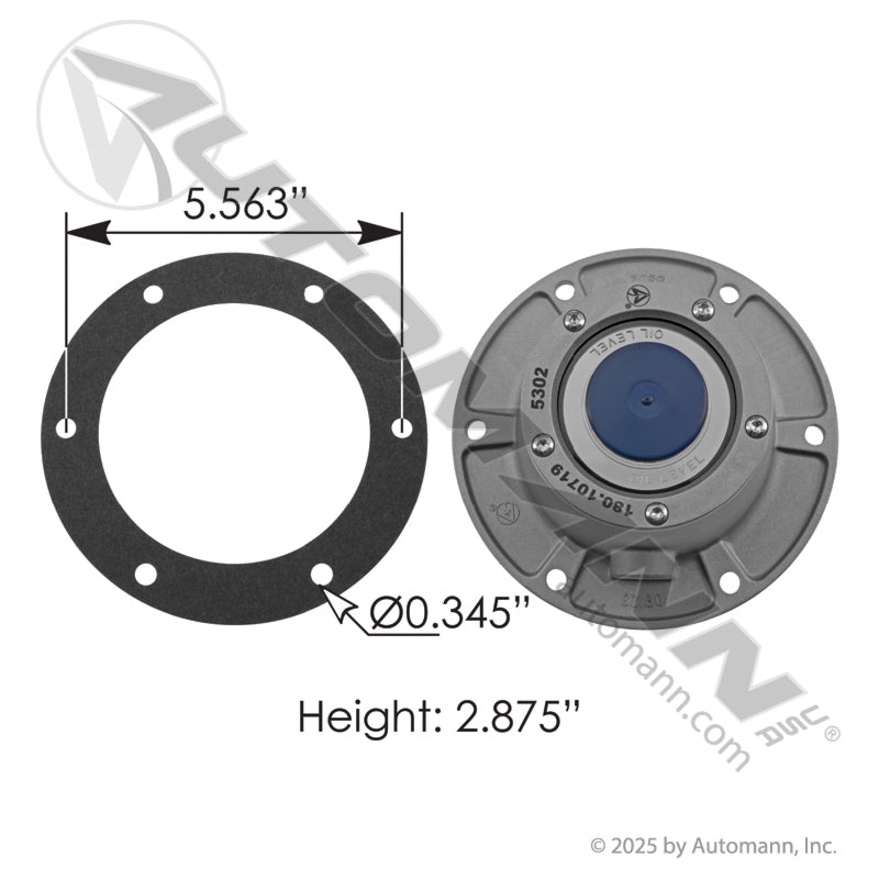 180.10719 - Hub Cap 6 Hole 5.563in BHC (10B)