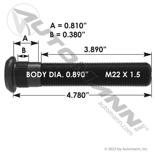 201.6130 Wheel Stud (10B)