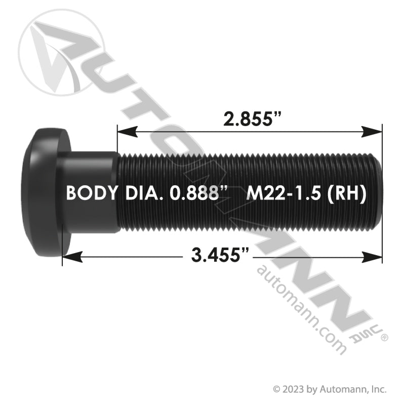 201.6301WE - Wheel Stud Dura-Light Hub WEMC (ESPARRAGO DE RUEDA)(10B)