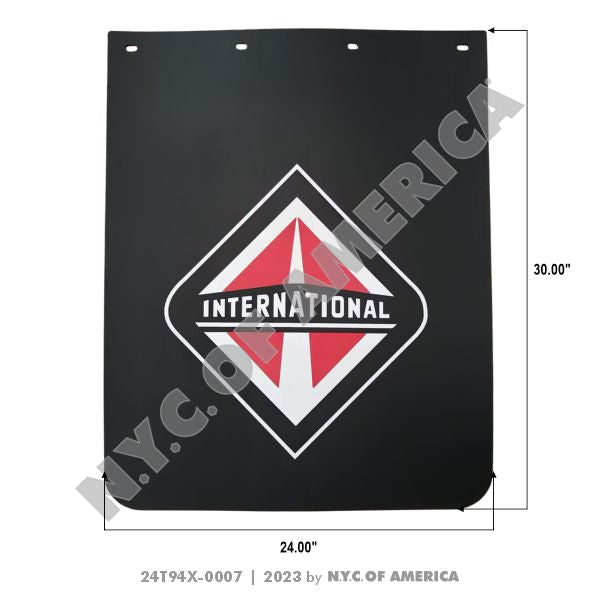 24T94X-0007 - MUDFLAP, POLY, BLACK WITH INTERNATIONAL LOGO