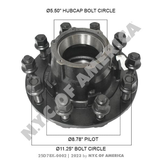 25D78X-0002 REF 202315T OUTBOARD MOUNT HUB ASSEMBLY (11A)
