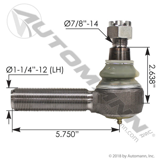 462.ES431R - Tie Rod End Left Hand Threaded