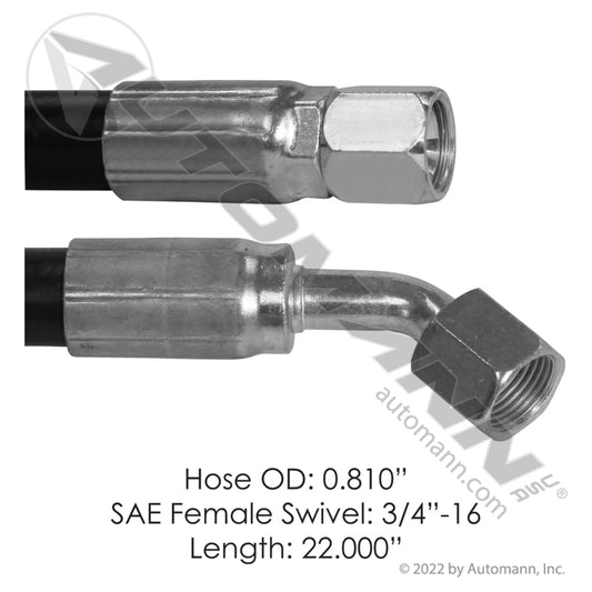 561.46443 - Power Steering Hose Freightliner 22in