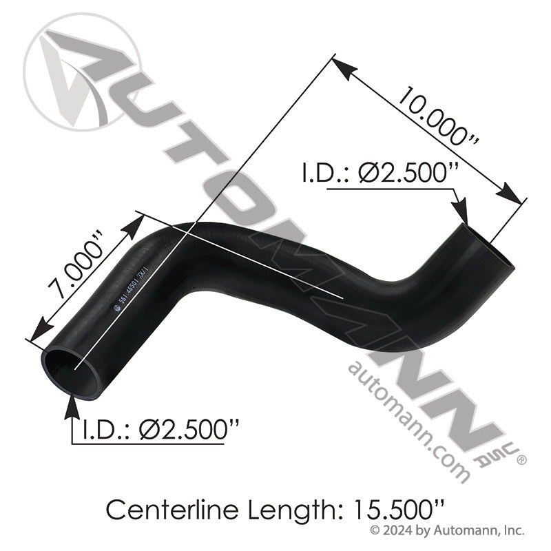 561.46501 - Upper Radiator Hose Freightliner 2.5" ID (5E)
