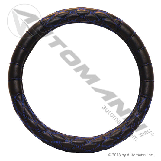 562.99011SWC-B - Steering Wheel Cover Black/Blue (FRONT)
