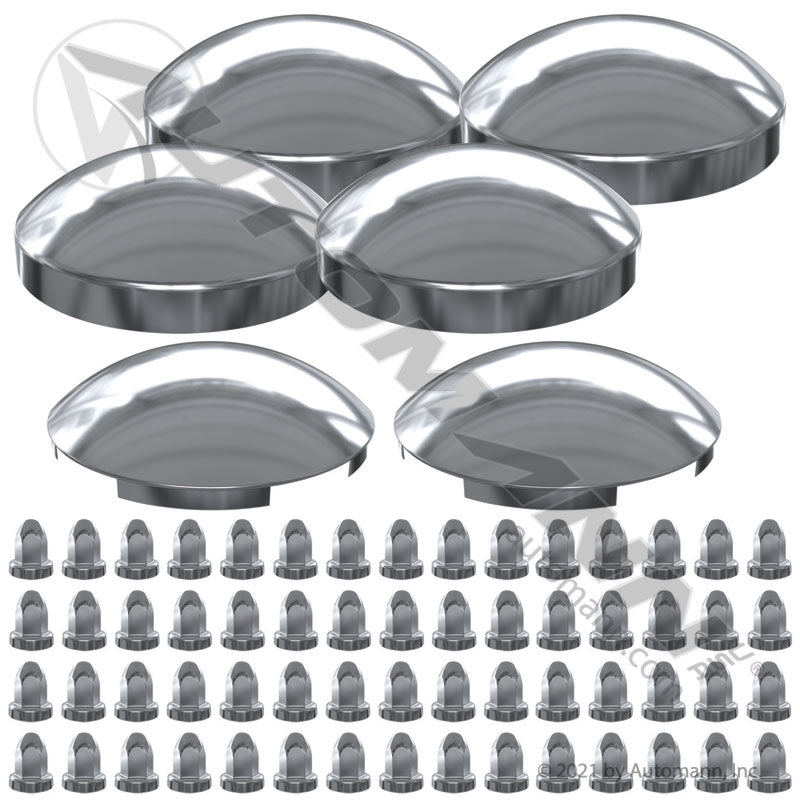 562.FR1011C - Axle Cover Complete Set Chrome Steel (13A/10A)