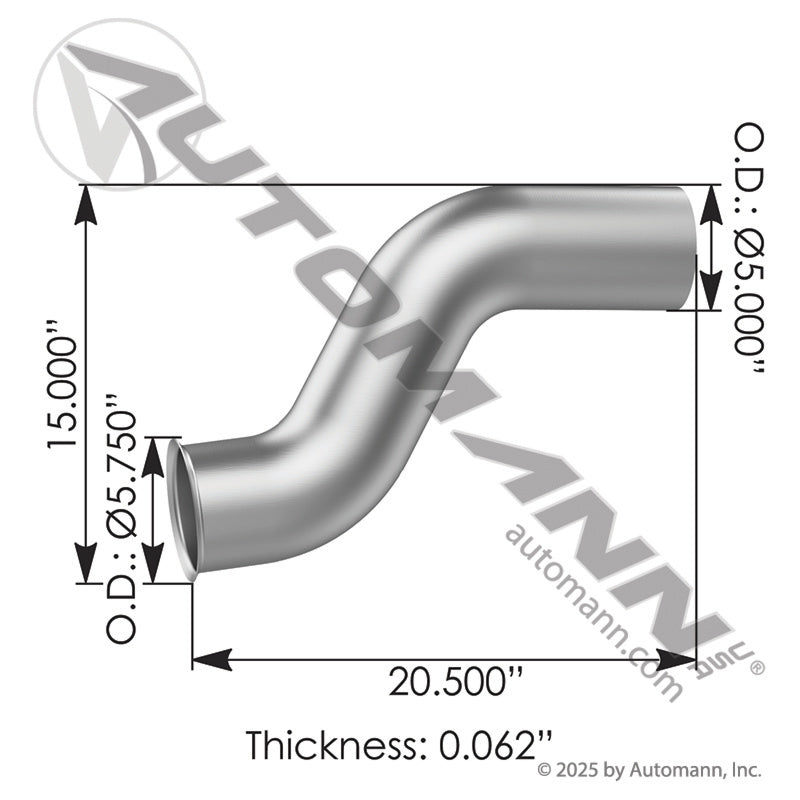 562.U4621016008A - Exhaust Pipe ALZ Freightliner