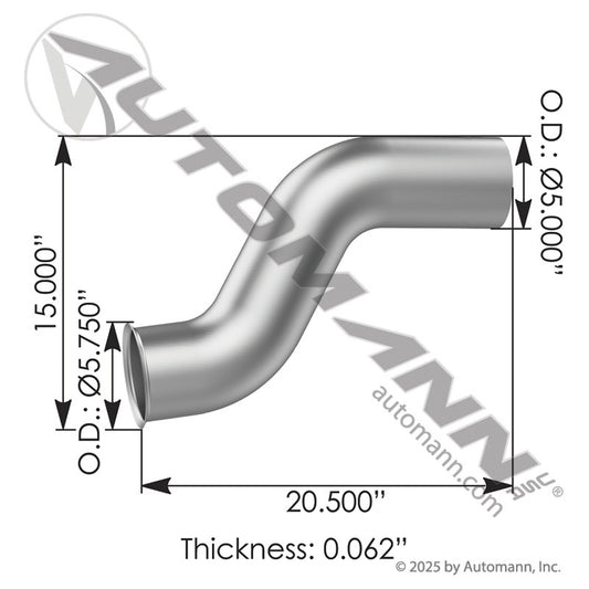 562.U4621016008A - Exhaust Pipe ALZ Freightliner
