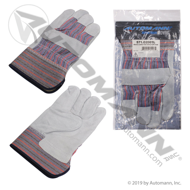 571.G2001L - Gloves Leather Palm Safety Cuff Large (T1)