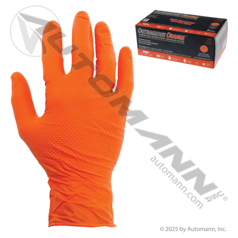 571.GOO-L - Nitrile Gloves Outrageous Orange Large (3D)