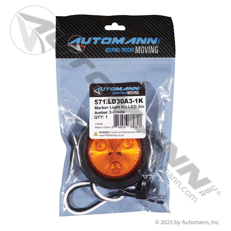 571.LD30A3-1K - Marker Light Kit LED 2in Amber 3-Diode (8B)