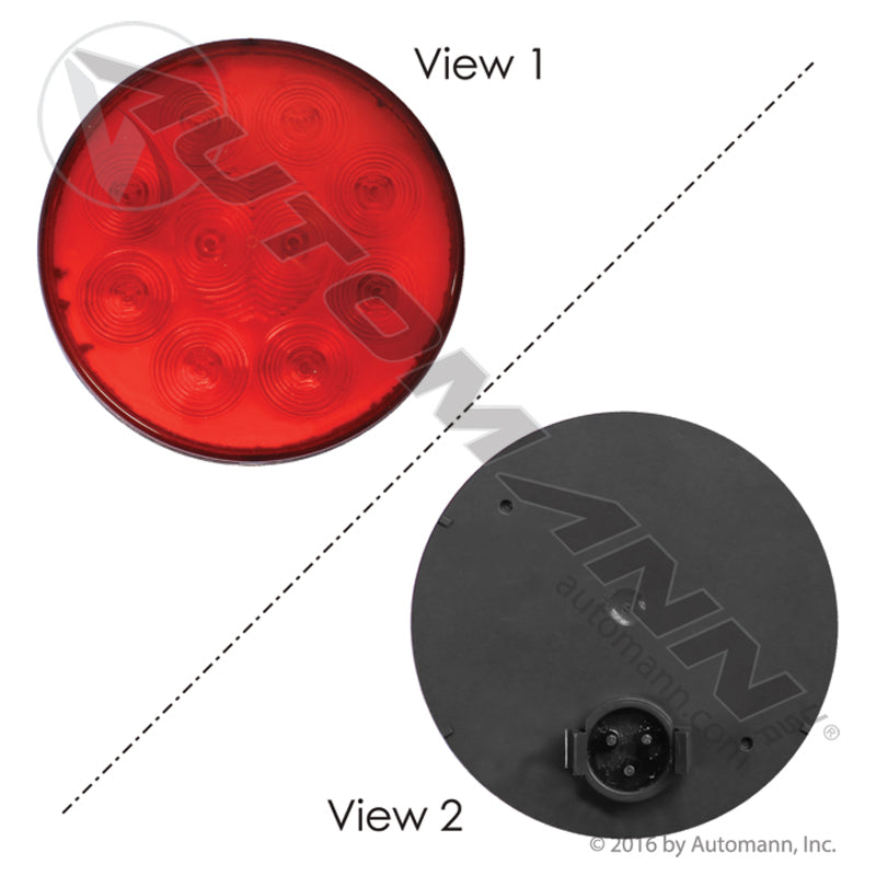 571.LD405R10 - LED S/T/T Light 4in Red Male 3P (ECOSHIELD TRAILER)