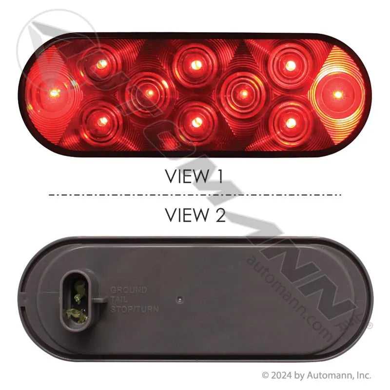 Red 6" Inch Oval LED Trailer Stop/Turn/Tail (S/T/T)