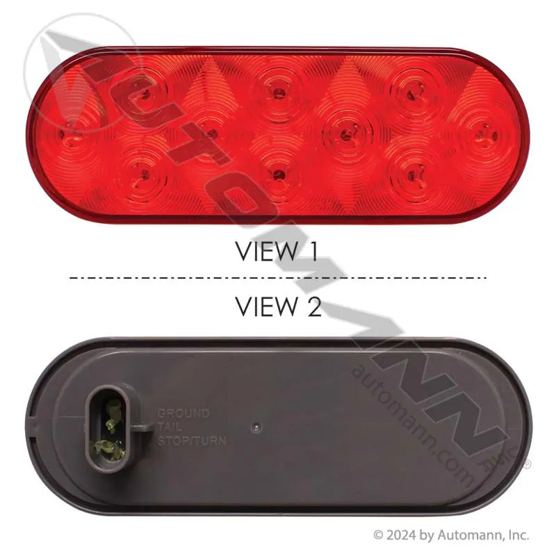 Red 6" Inch Oval LED Trailer Stop/Turn/Tail (S/T/T)
