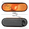 571.LG603A - F/P/T Light 6in Oval Amber Male 3 Pin (FRONT)