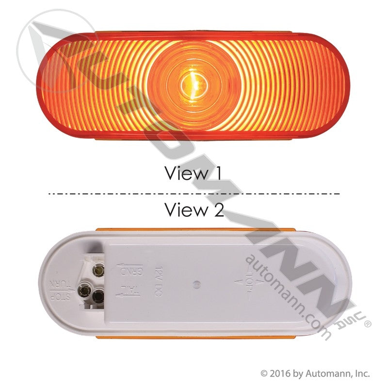 571.LG60A F/P/T Light 6in Oval Amber (8B)