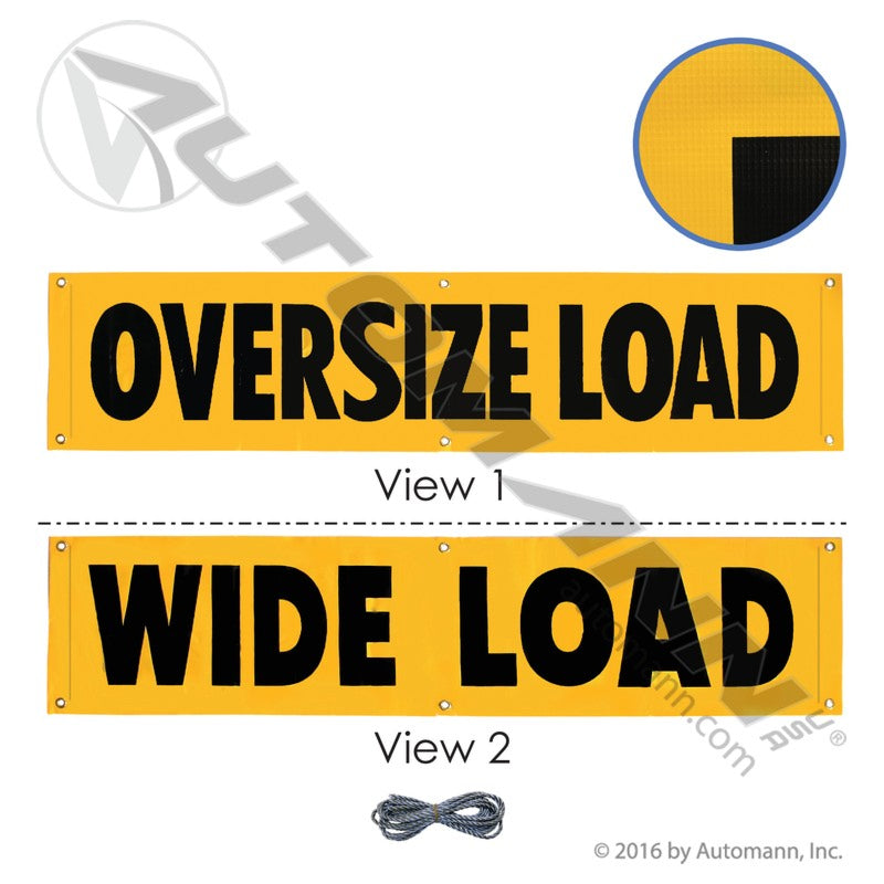 571.SB100V - Oversize Load Banner 84in X 18in Double Sided Vinyl