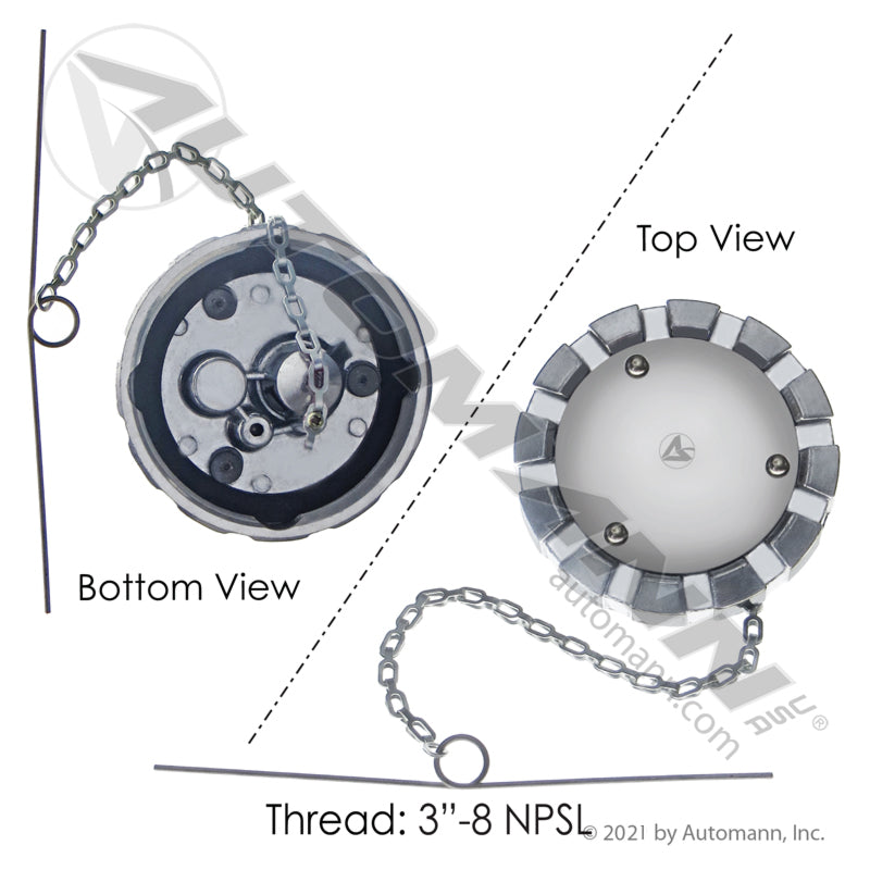 572.1009 - Fuel Cap Vented, Non-Locking 3in-8 NPSL (12BF)