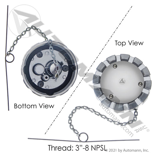 572.1009 - Fuel Cap Vented, Non-Locking 3in-8 NPSL (12BF)